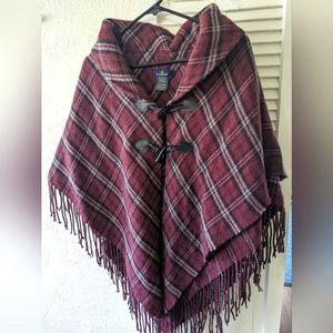 Brooks Brothers cozy shawl. Great condition. Plaid, toggle fasteners.